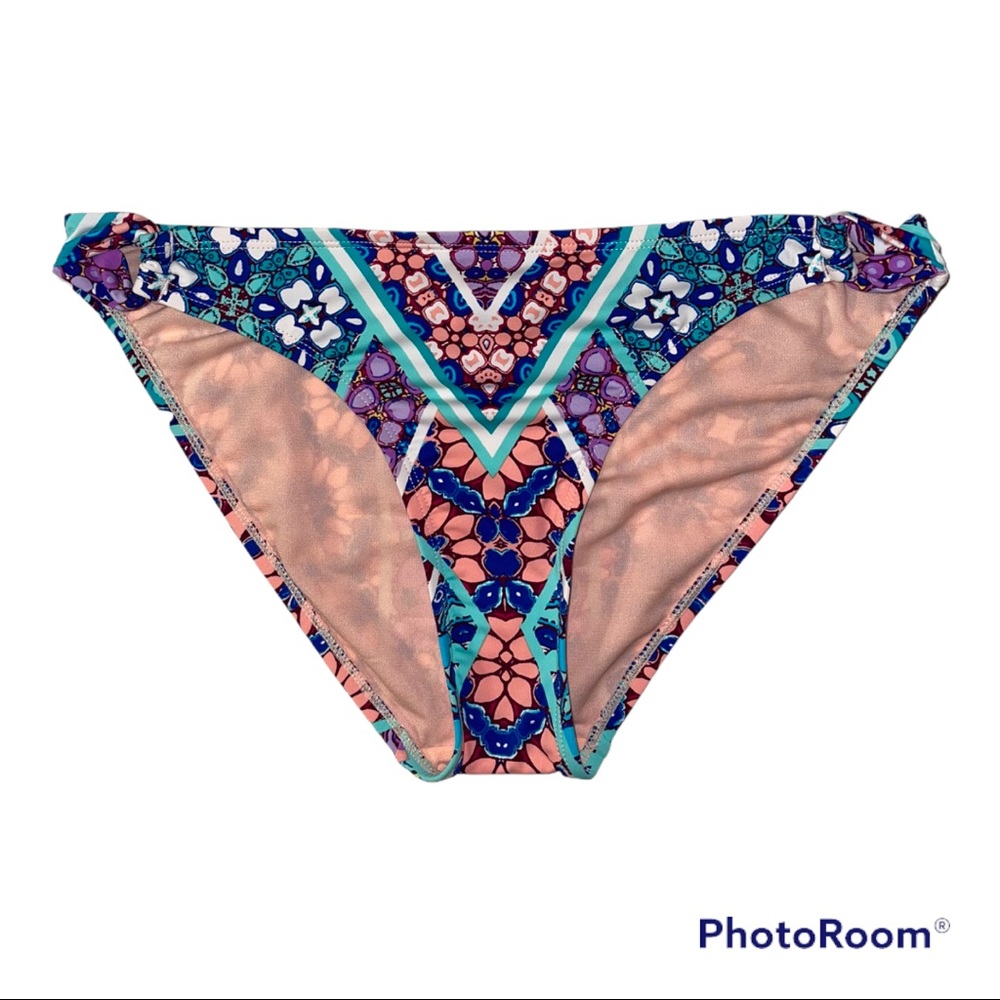 Cremieux BOHO Tribal Goddess Side Loop Hipster Bikini Bottom L